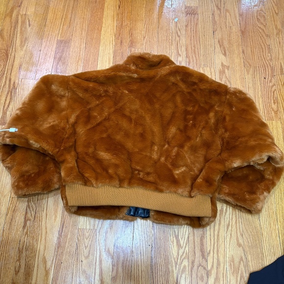 Free People Fur Bomber Jacket - Picture 4 of 7